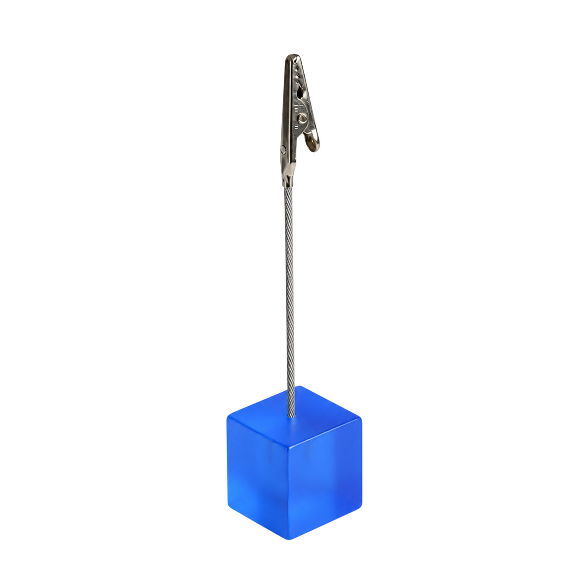 Photo Holder Clip with Square Blue Coloured Resin Base