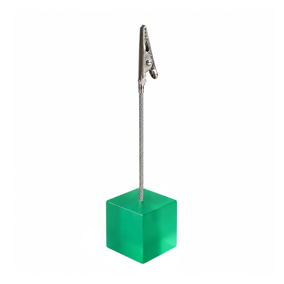 Photo Holder Clip with Square Cyan Blue Coloured Resin Base