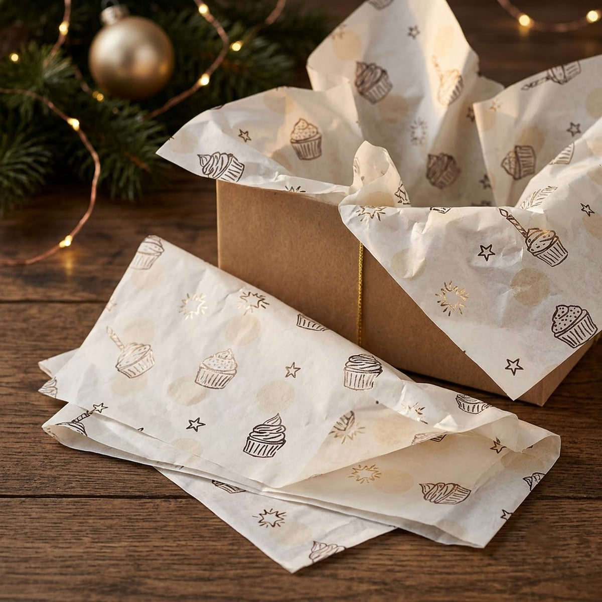 Pack of 5 Sweet Celebration Design 50 x 70 cm Luxury Silver Foil Tissue Sheets - Birthday, Cake, Celebration