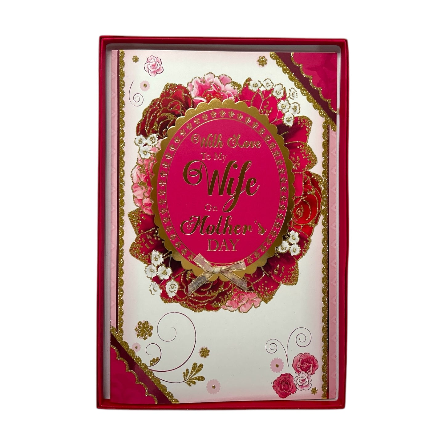 With Love To My Wife Rose Floral Design Keepsake Mother's Day Boxed Card