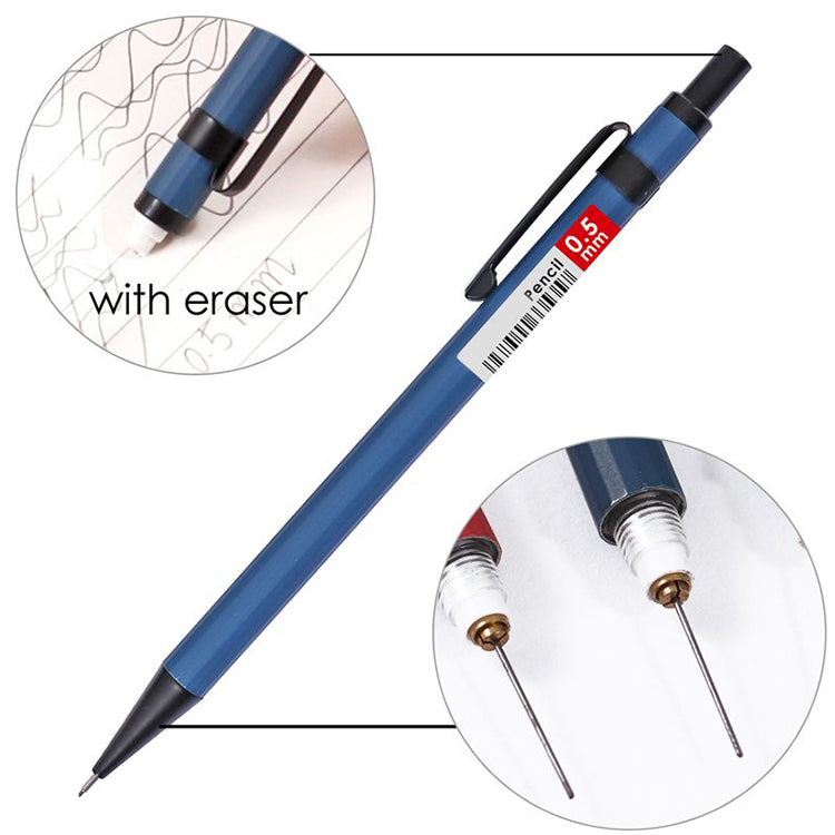 Set of 0.5mm Metal Mechanical Pencil and HB Lead Refills – Balanced Grip, Smooth & Precise Writing, Random Colour