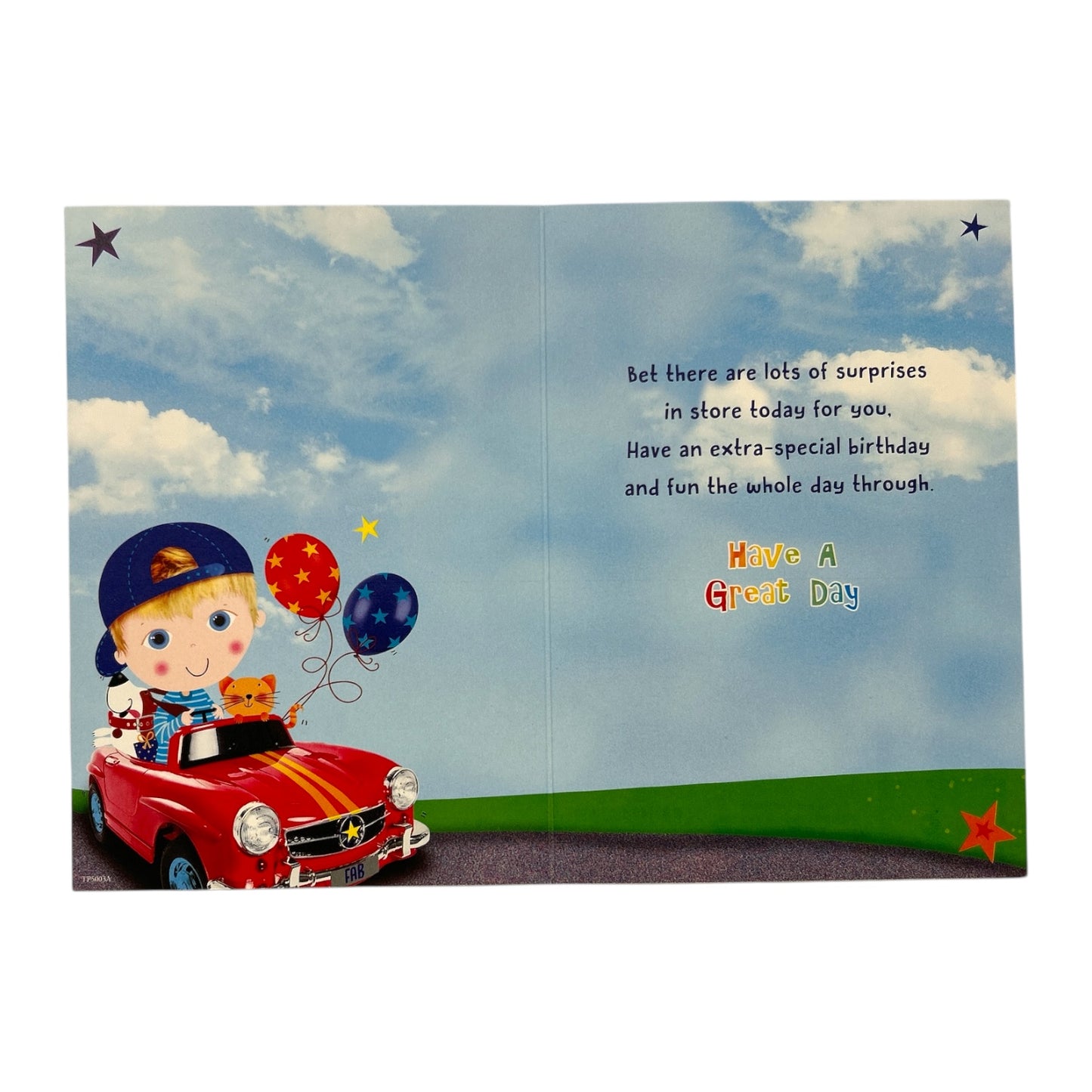 Trendy Pops Best Wishes Open Male Juvenile Birthday Card
