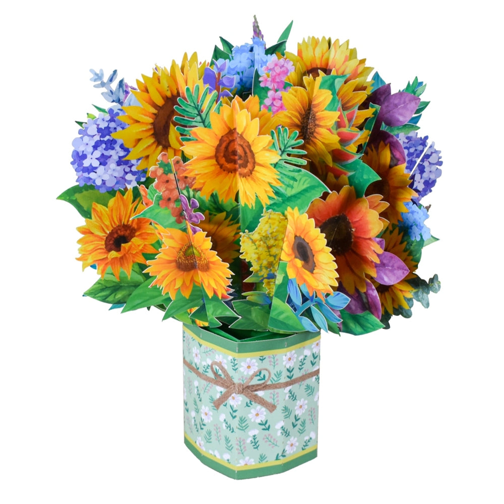 Sunflowers Sunshine Bloom 3D Pop-Up Greeting Card - Mother's Day Thank You Birthday