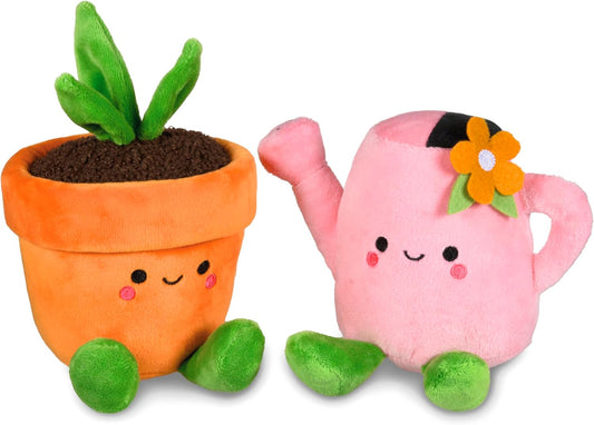 Better Together Watering Can and Plant Pair Soft Toy Set of 2 Gift Mothers Day, Birthday, Valentines Day, Anniversary