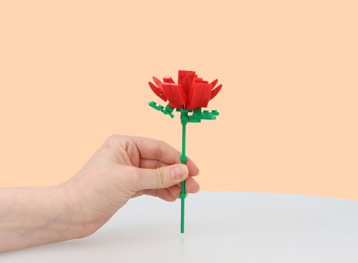 Pack of 3 Flower Lego Block Kit - Creative Construction Toys Party Favours Stocking Fillers