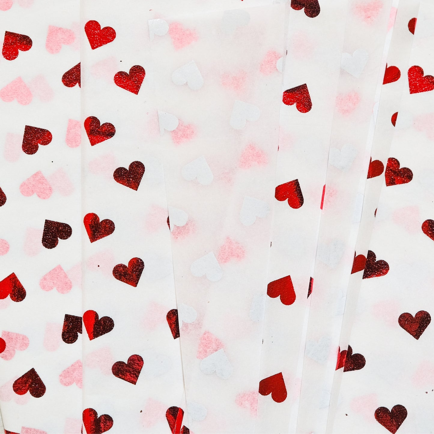20 x Pack of 10 Valentine Hearts Red Luxury Metallic Plastic-Free 18gsm Tissue Paper Sheets 50x70cm - Patterned Tissue Paper for Xmas, New Year, Party, Wedding, Birthday Packing Present Gift Box DIY Art Crafts