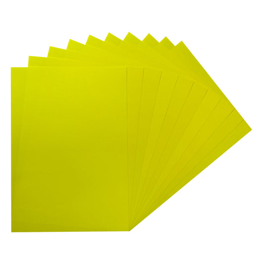 Pack of 100 A5 Fluorescent Yellow Coloured Paper 75gsm Sheets
