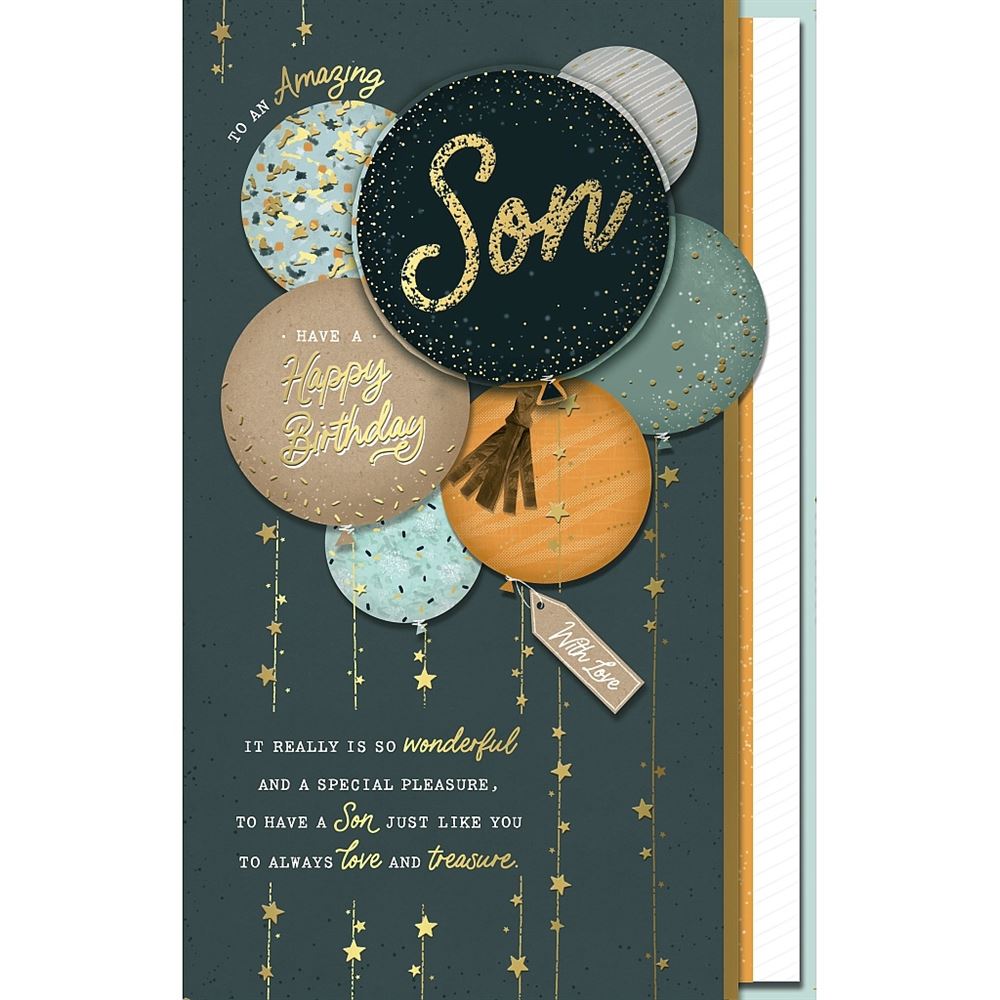 Balloons And Tassel Son Large Birthday Card