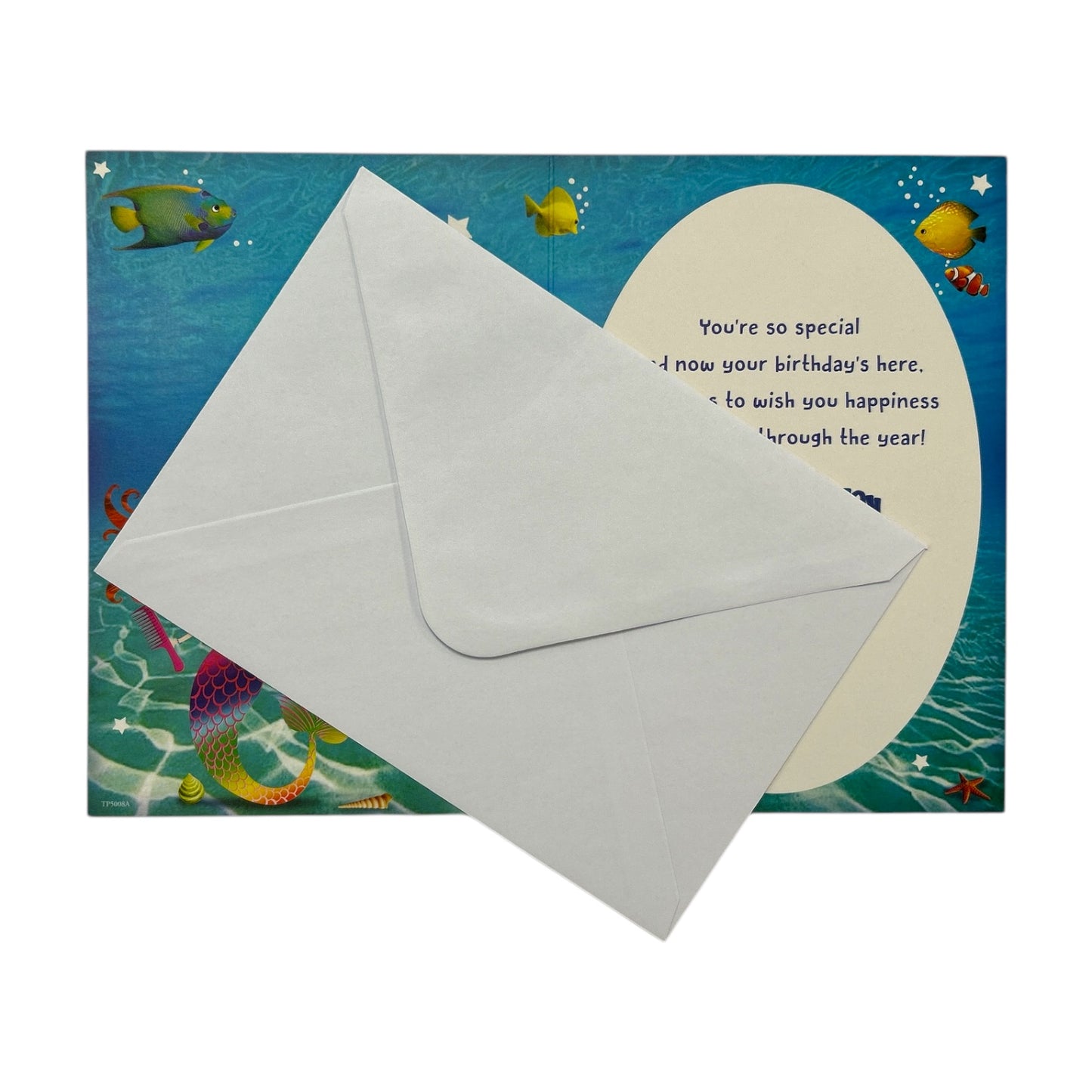 Open Female Juvenile Trendy Pops Mermaid Princess Design Birthday Card