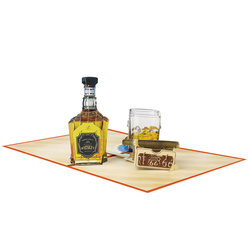 Aged to Perfection 3D Whiskey Pop Up Birthday Card