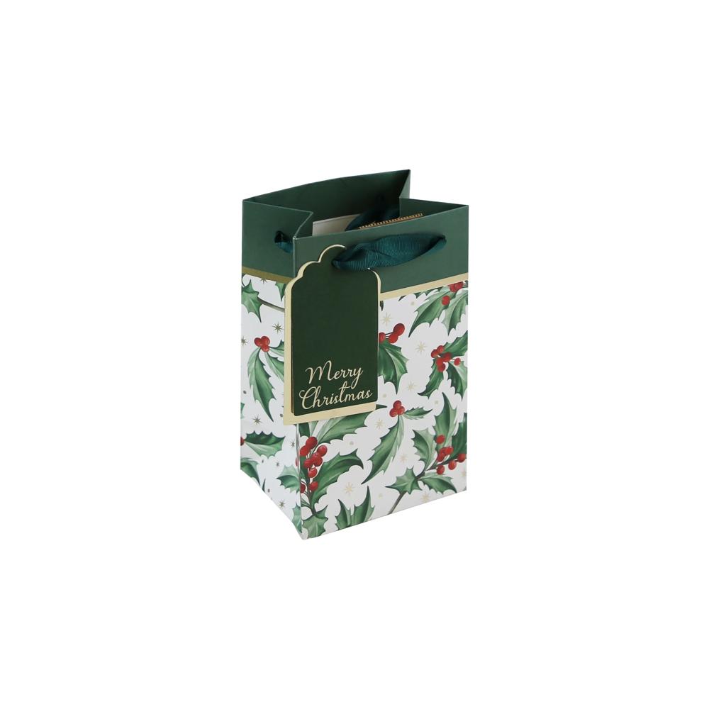 Holly Forest Green Christmas Perfume Gift Bag