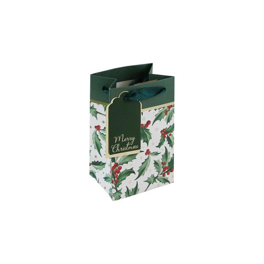Holly Forest Green Christmas Perfume Gift Bag