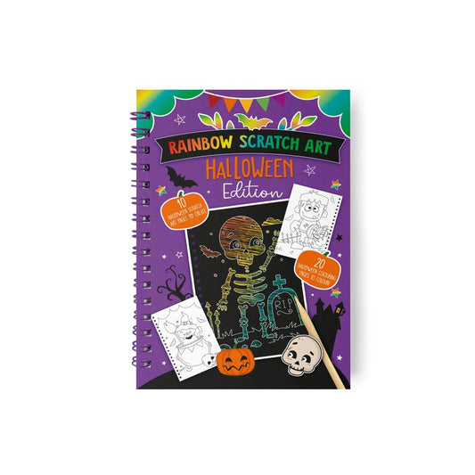 Pack of 12 Halloween Rainbow Scratch Art and Colouring Books