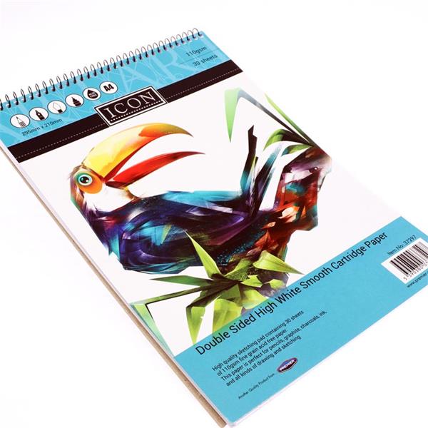 Icon A4 110gsm Spiral Top Bound Sketch Pad 30 Sheets