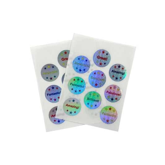 Pack of 18 Cool Holographic Round Labels 24mm