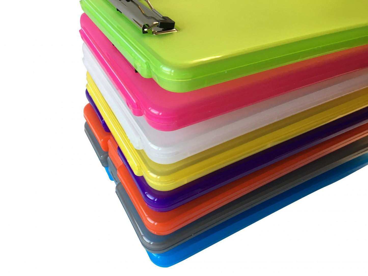 Pack of 12 Assorted Colour A4 Clipboard Box Files