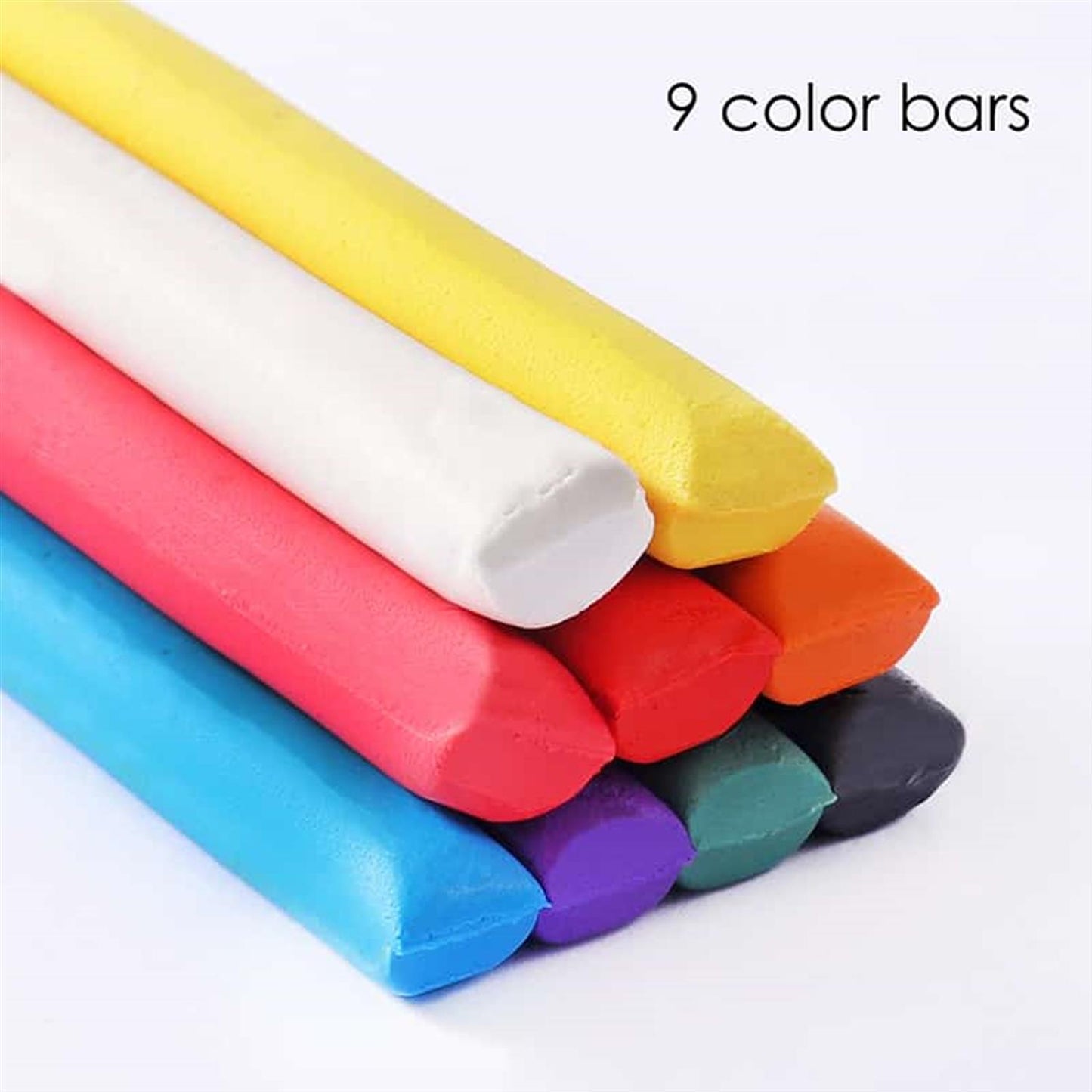 Pack of 9 Non-toxic Air Dry Polymer Plasticine Modelling Clay