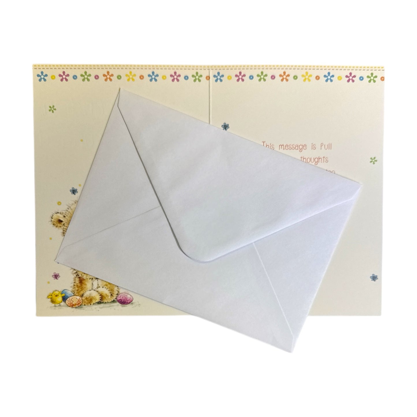 For Grandma And Grandad Teddy Holding Egg Basket Design Easter Card