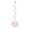 Pack of 3 26" Pink Bunting Christening Hanging Swirl Decorations