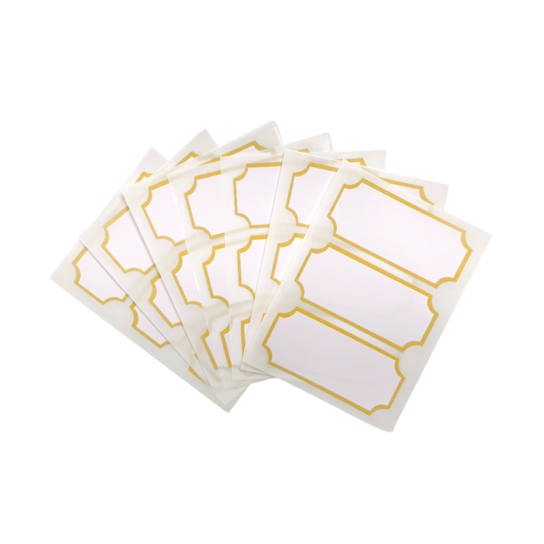 Bordered Label Paper Pack of 21 Gold Border Printed 34x75mm Self-Adhesive Labels– Choice ...