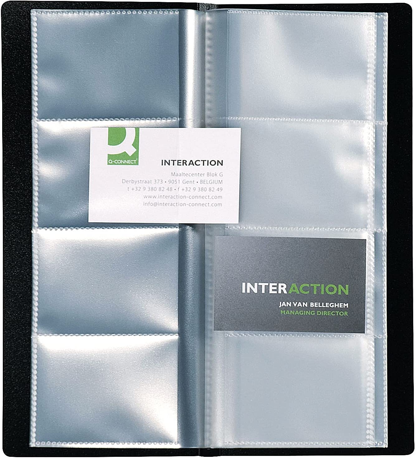 Q-Connect 96 Cards Polypropylene Black Name Business Card Holder