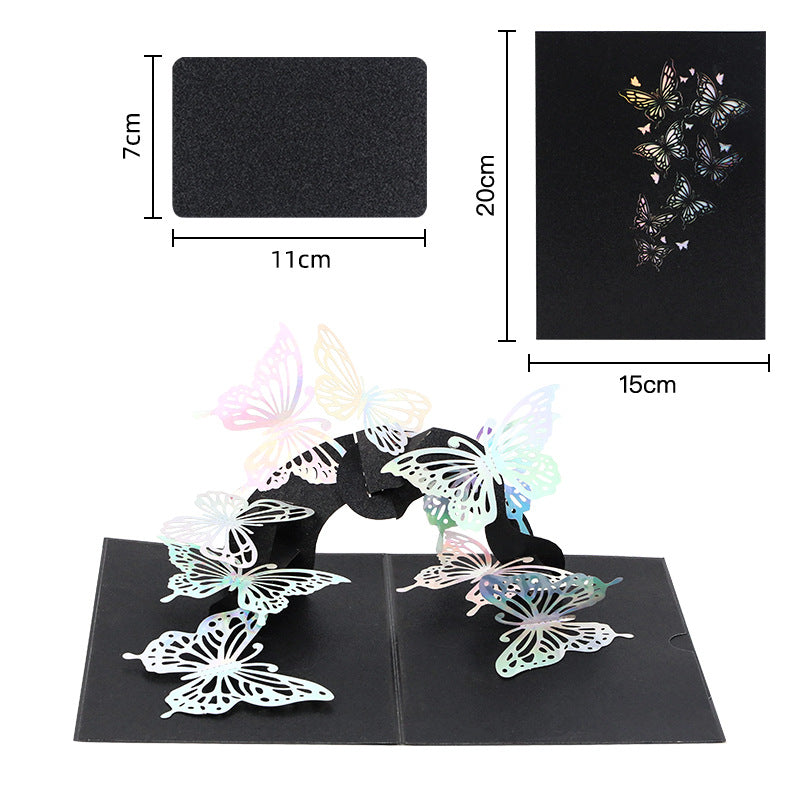 Black Butterfly 3D Pop Up Greeting Card