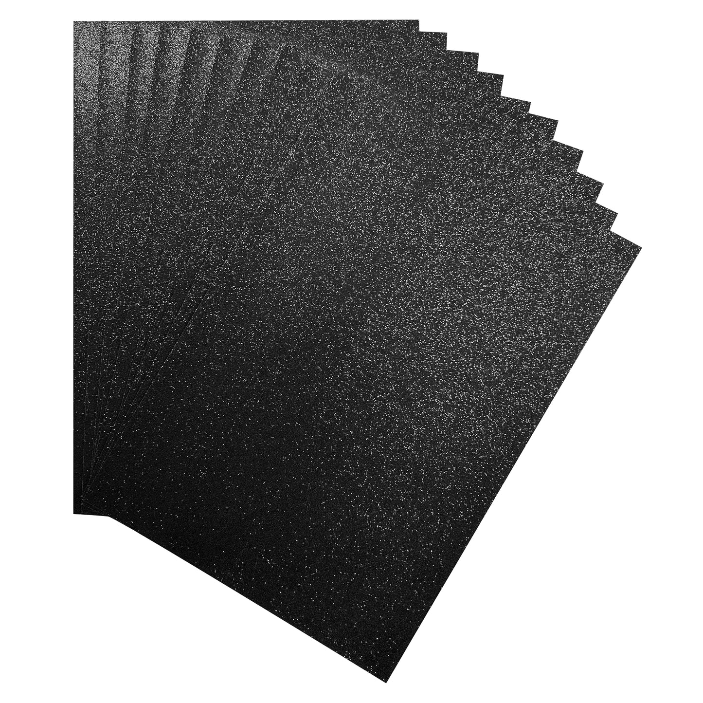Pack of 10 A4 Black Coloured Glitter Card 230gsm Sheets