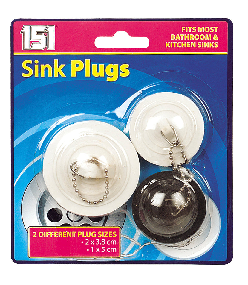 Pack of 3 Assorted Sink Plugs