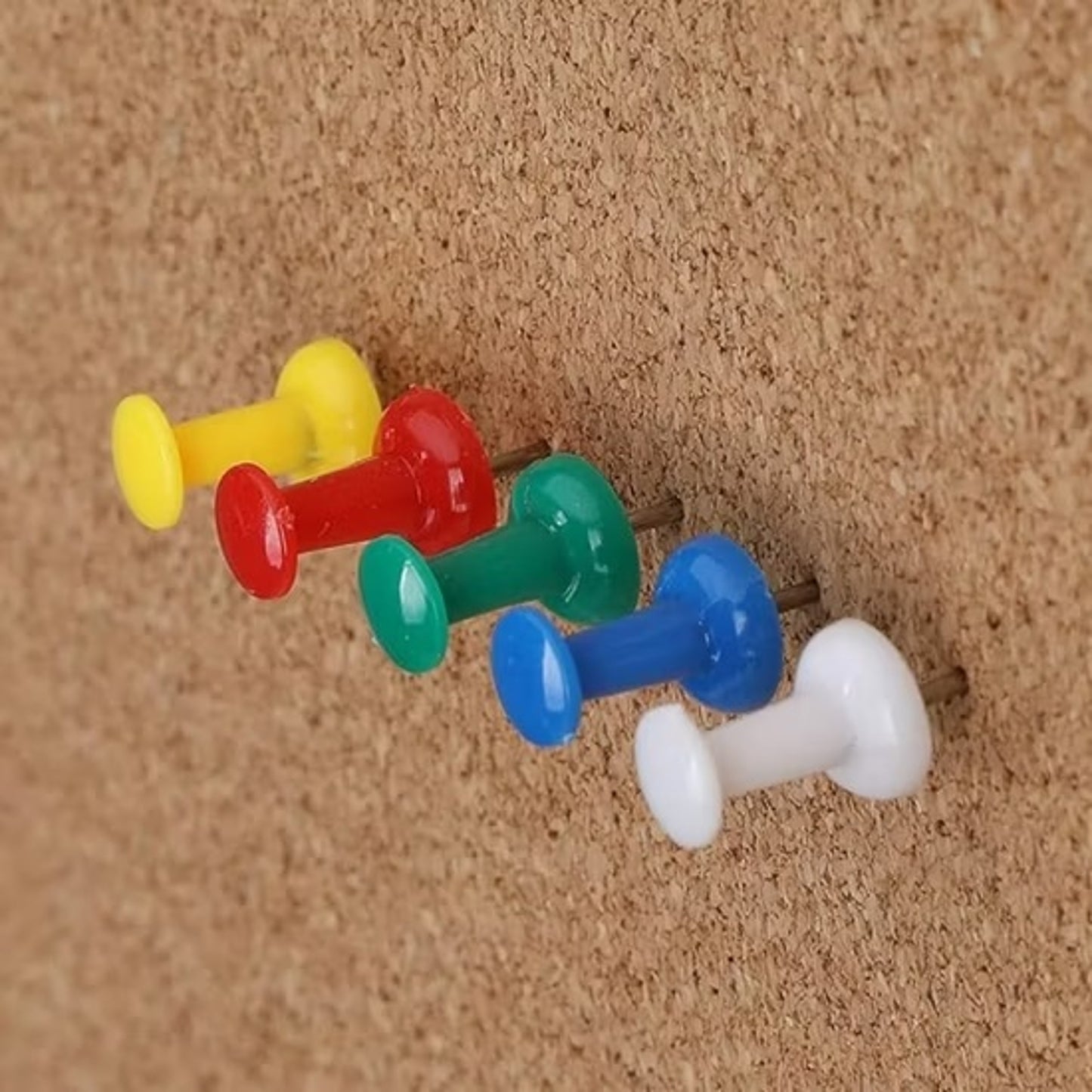 Pack of 30 Assorted Colour Push Pins in Hanging Case