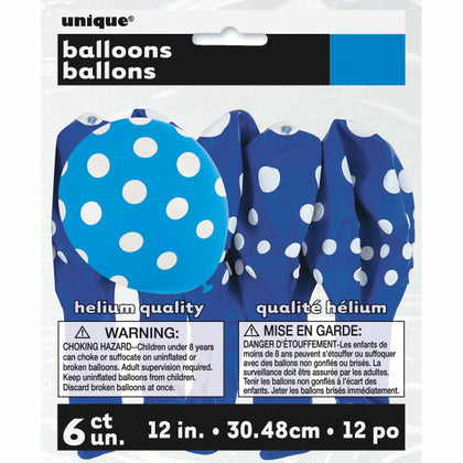Pack of 6 Royal Blue Dots 12