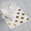 Pack of 16 Gold Foil Dots Stamped Beverage Napkins
