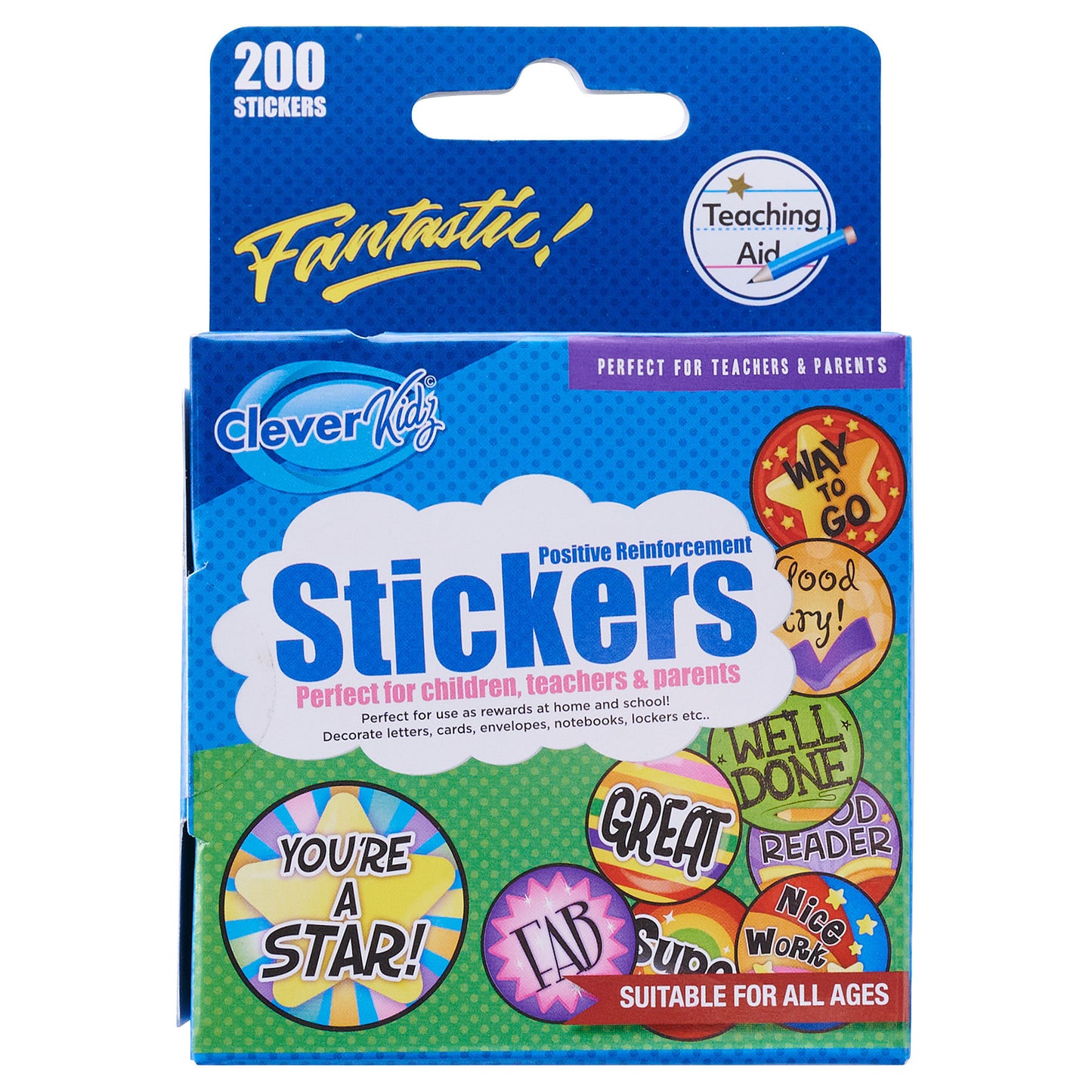 Roll of 200 Stickers Reward by Cleaver Kidz