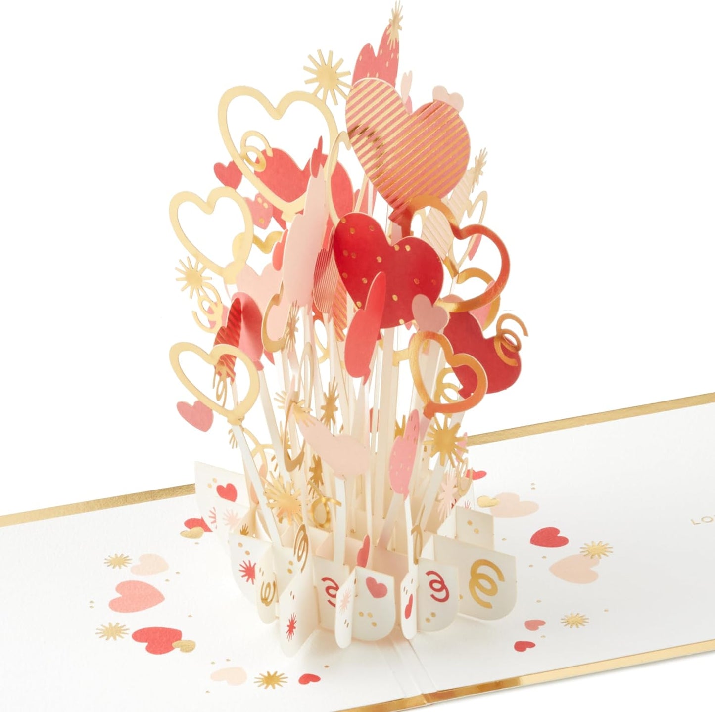 Flowers Hearts Balloons  3D & Pop Up Valentine's Card