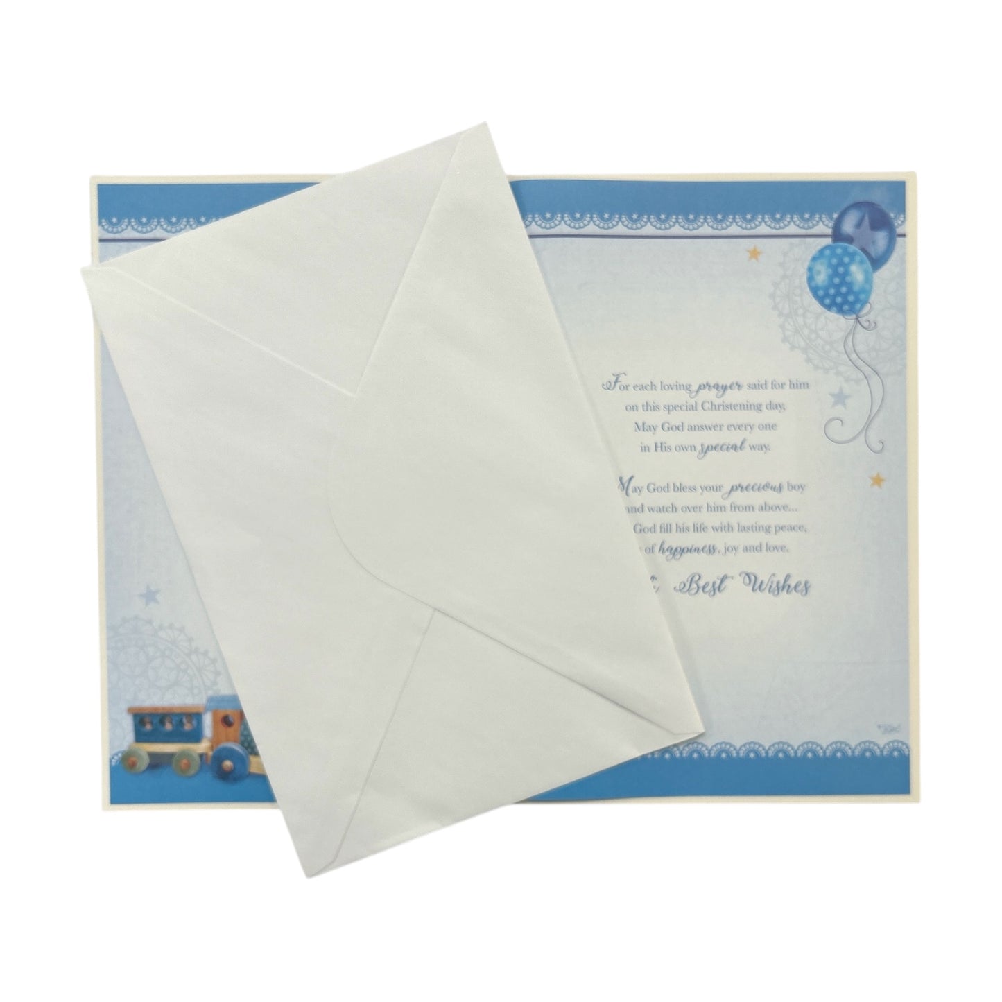 On Your Baby Boy's Christening Day Keepsake Treasures Greeting Card