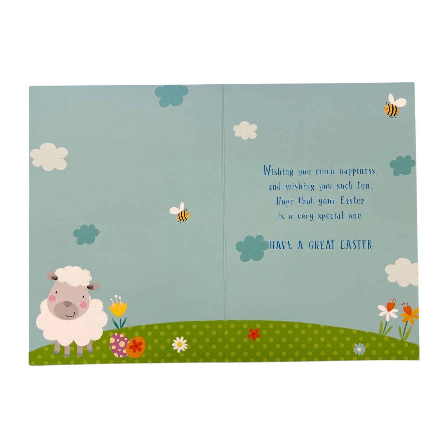 For Godson Cute Lamb With Bees Design Open Easter Card