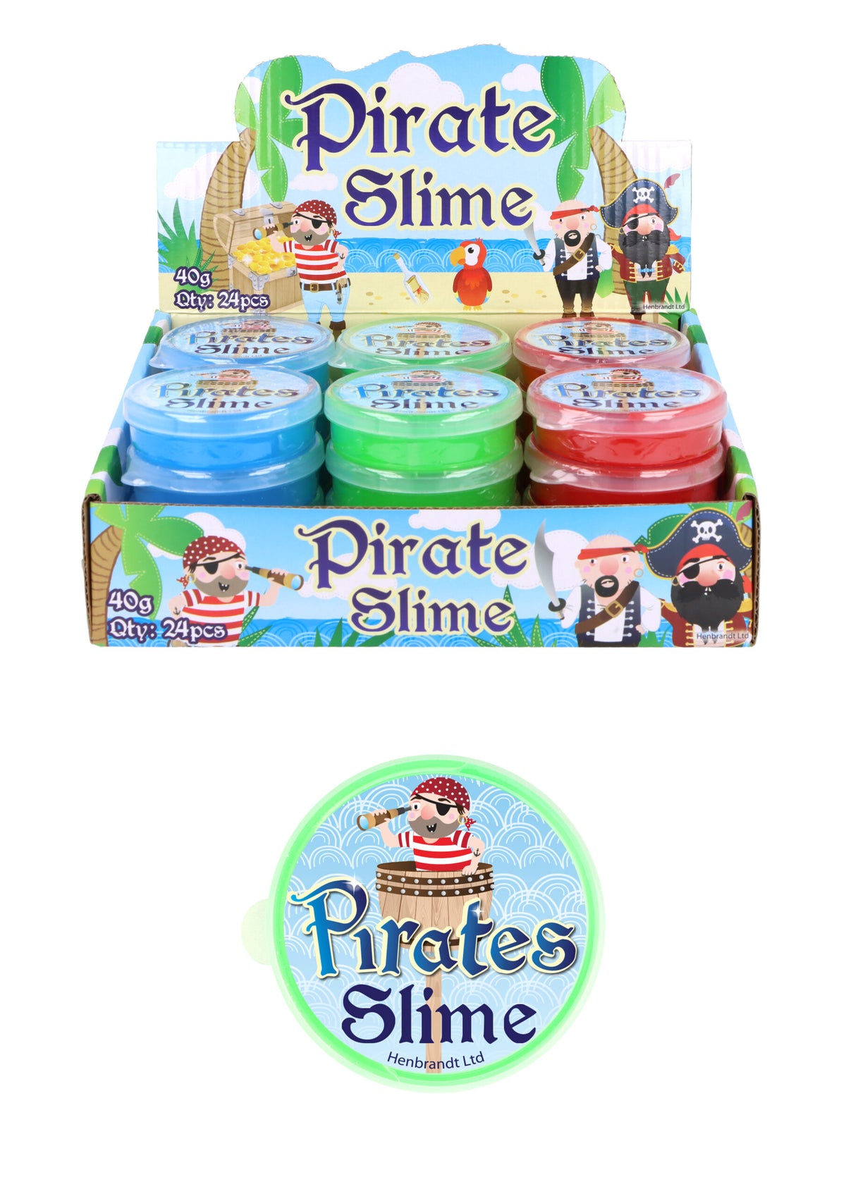 Single Pirate Slime Tub - Pocket Money Toys Party Bag Filler