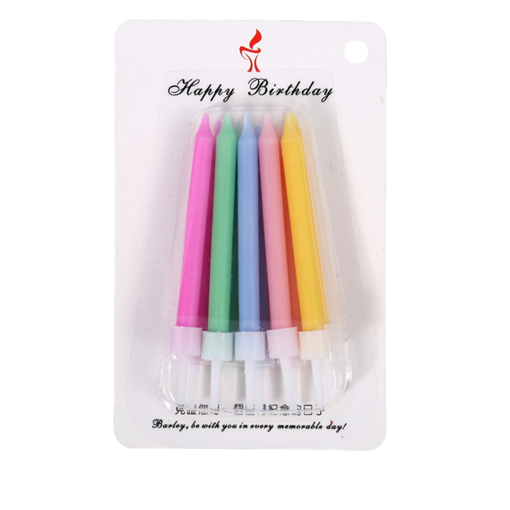 Pack of 10 Multicolor Light Body Pins Candles With Thread Pillar ...