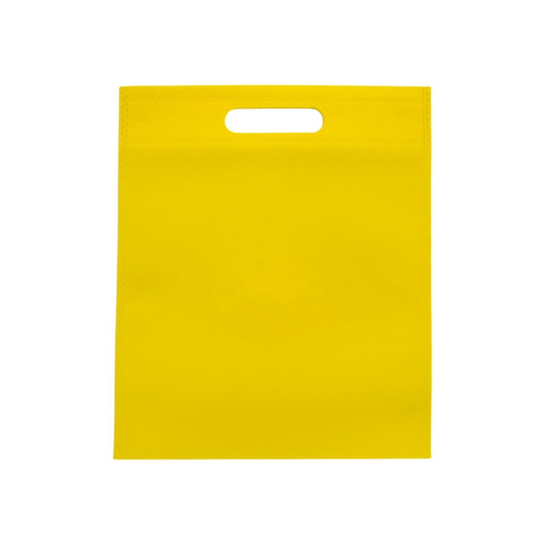 Pack of 25 Yellow Coloured 30x25cm Non-Woven Patch Handle Bags