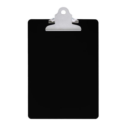 Pack of 6 Black A5 Clipboards with Butterfly Clip with Ruled Side - Clip Board