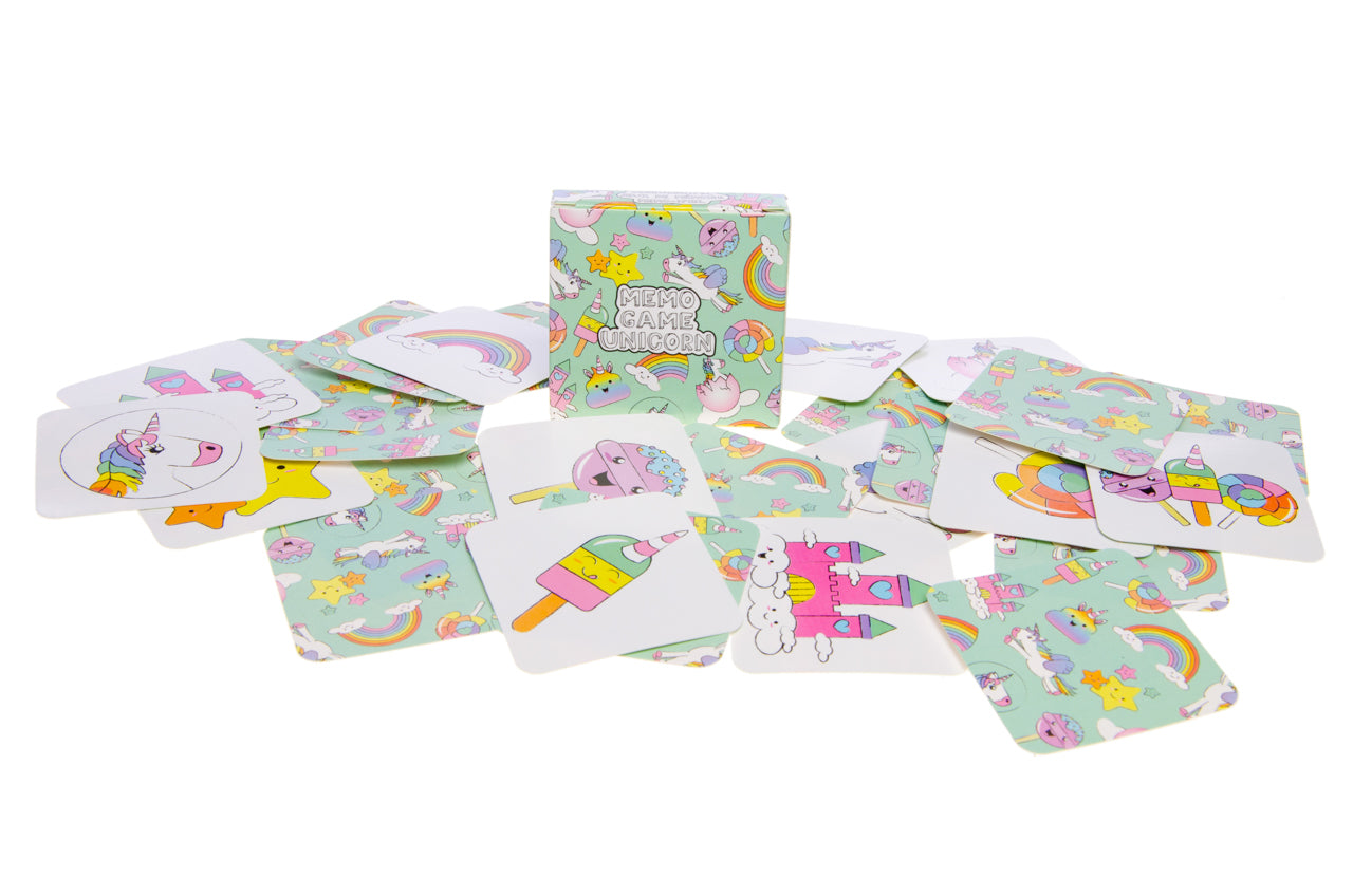 Pack of 12 Unicorn Mini Memory Games 28 Cards