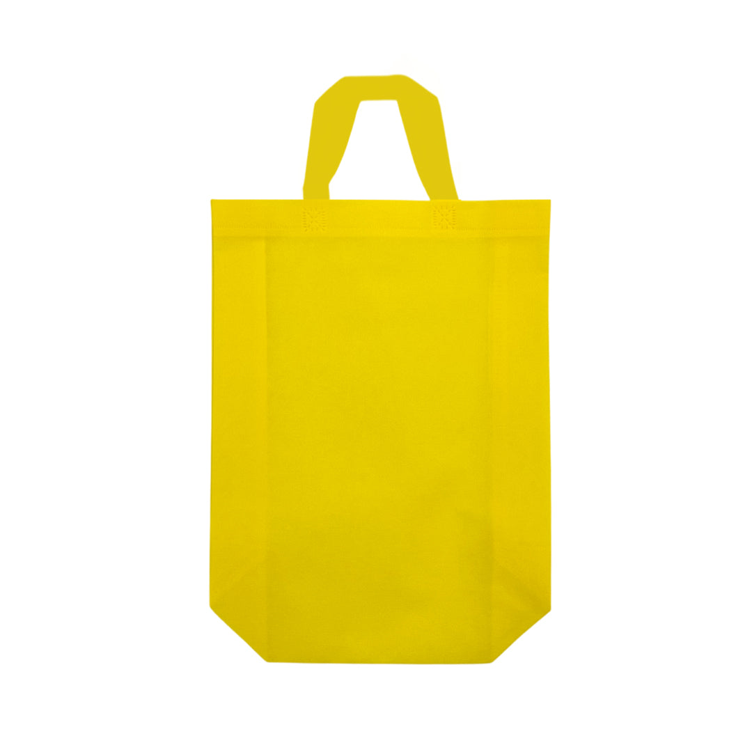 Pack of 25 Yellow Coloured 25x35x10cm Non-Woven Bags with Handle
