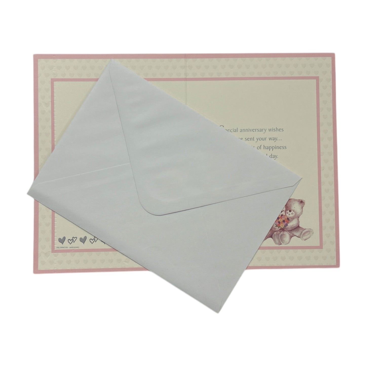 Son and Daughter-in-law Cute Teddies In Purple Heart Anniversary Card