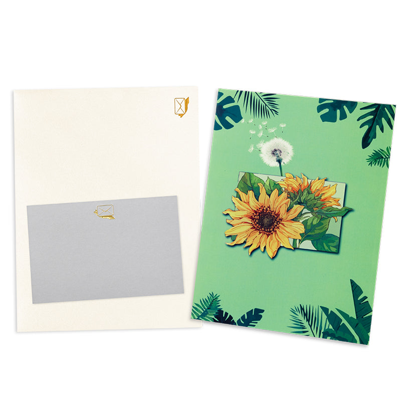 Golden Glow Sunflower 3D Pop Up Greeting Card