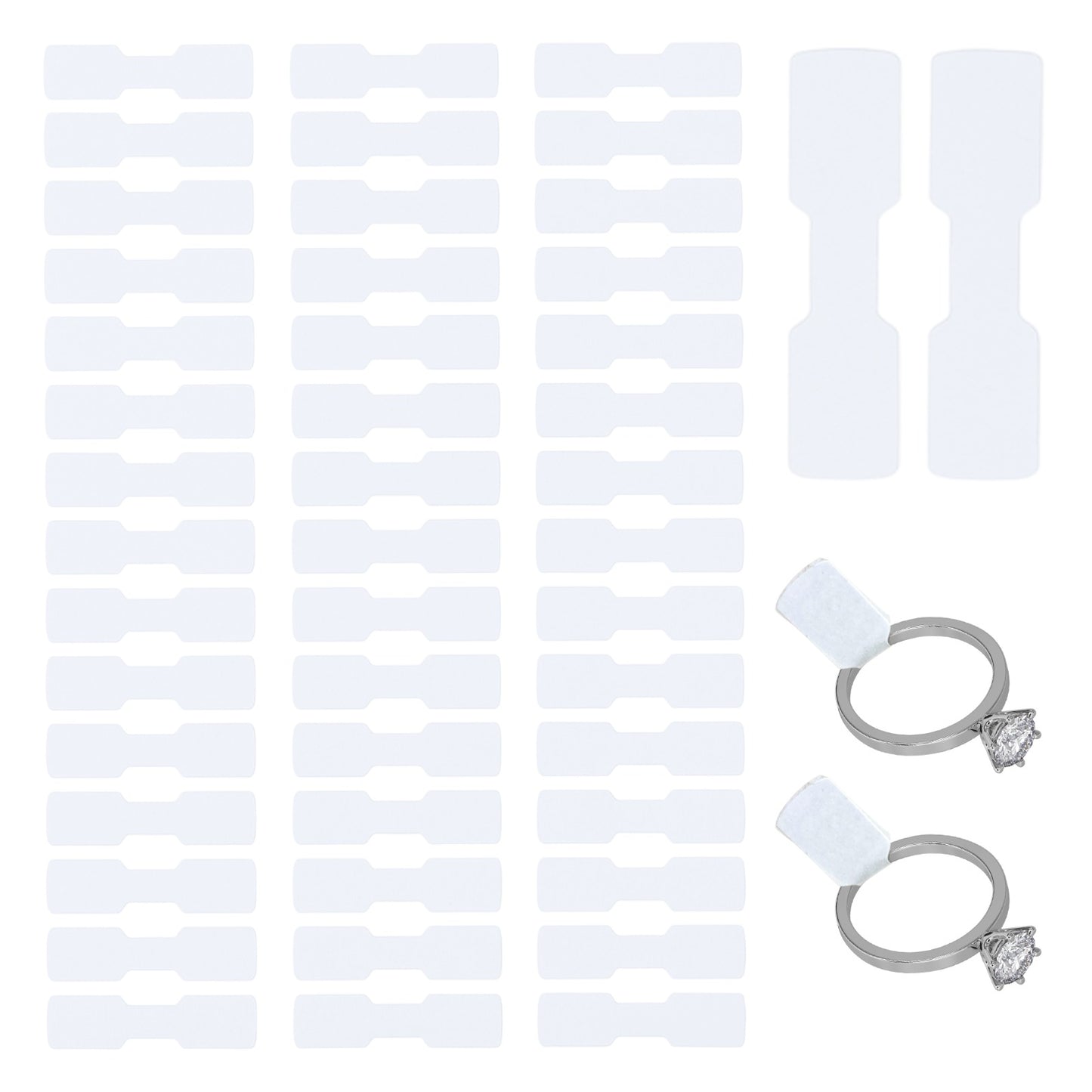 Pack of 90 White Jewellery Labels 10x38mm