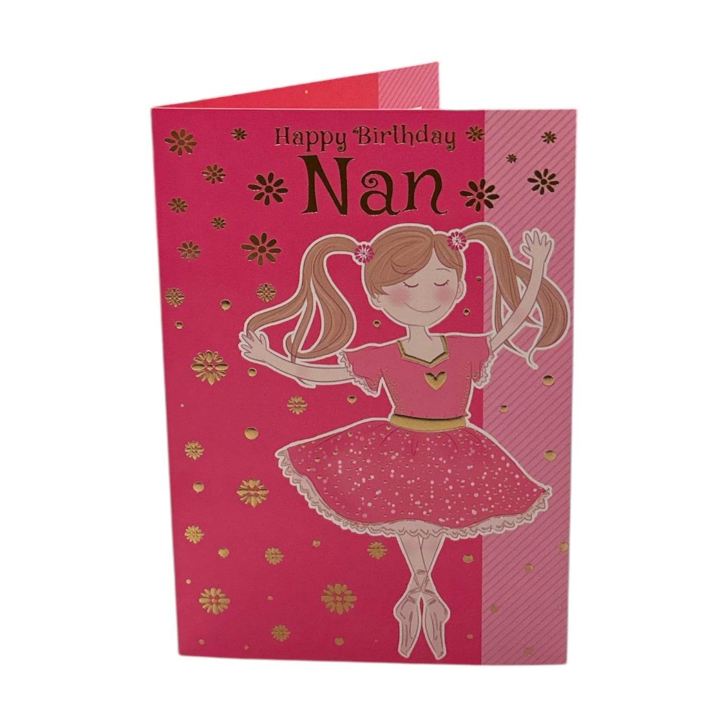 To Nan Girl Juvenile Girl Dancing Pink Birthday Card