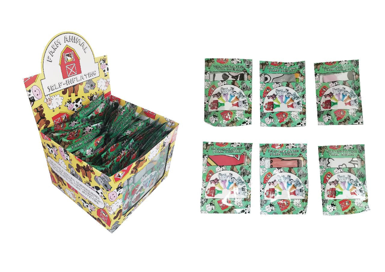 Pack of 48 Farm Animal Self-Inflating Handheld Balloons