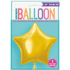 Classic Gold Star Shaped 20" Foil Balloon