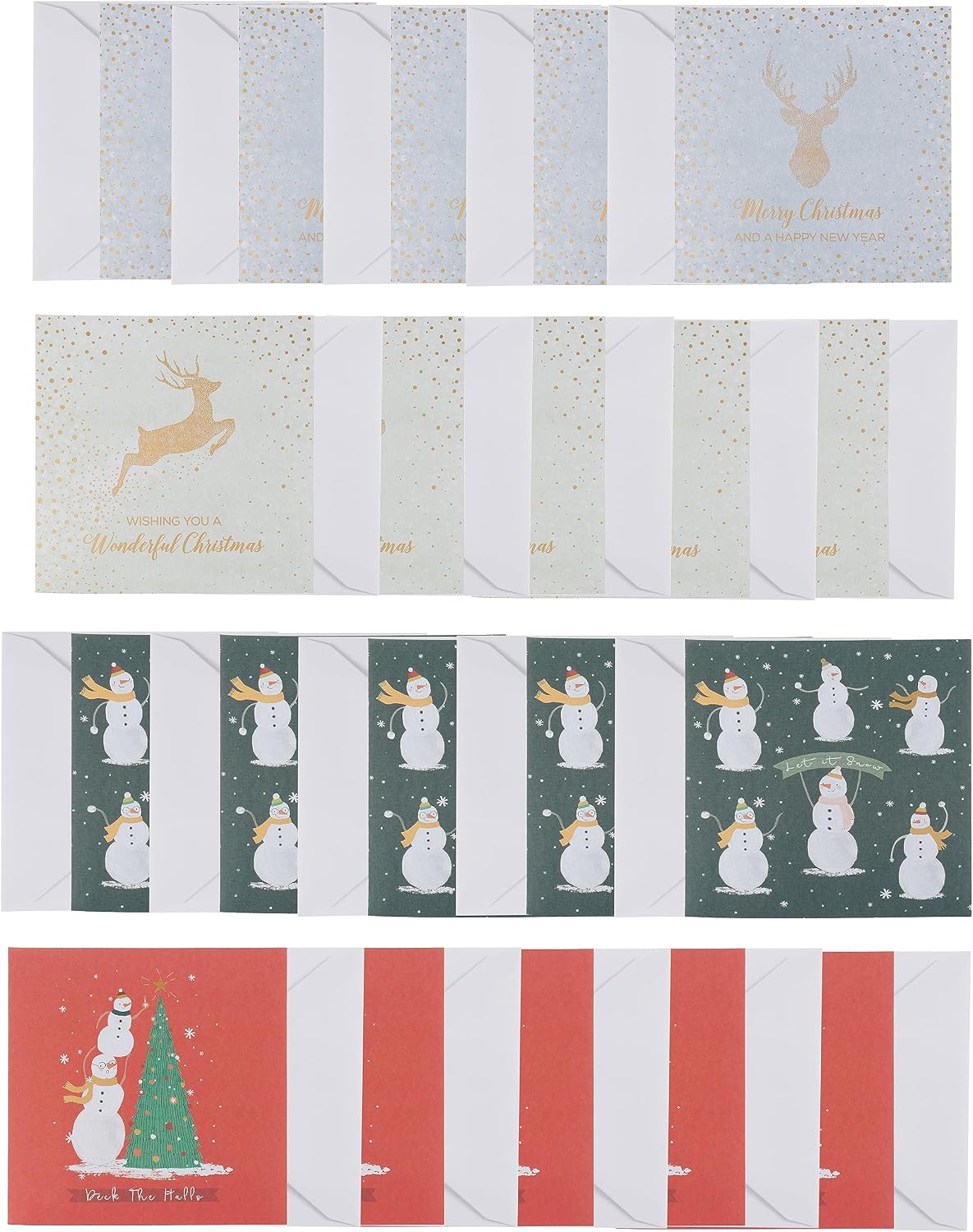 Multipack of 10 Snowman Festive Fun Design Charity Christmas Cards with Envelopes