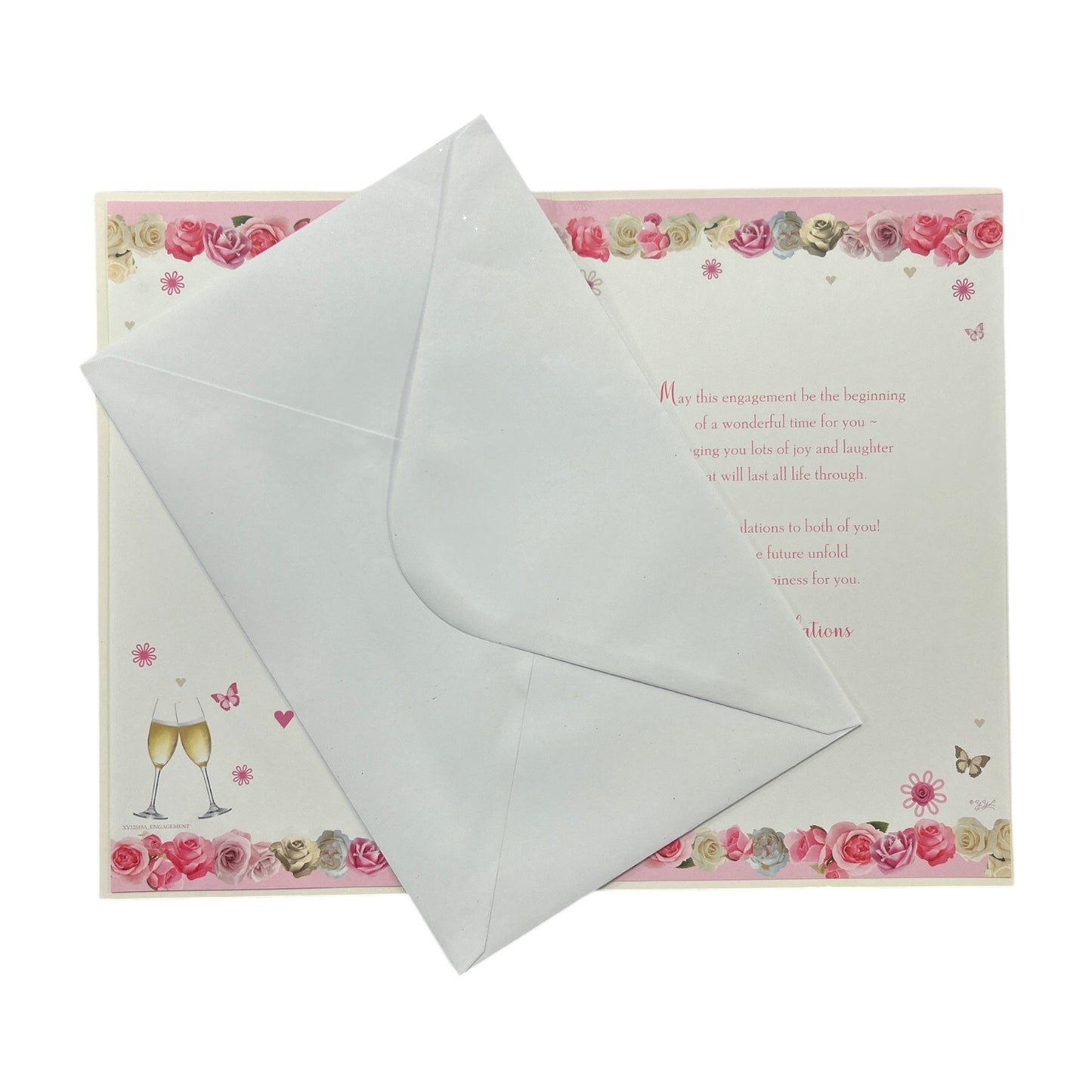 On Your Engagement Neutral Traditional Floral Heart Card