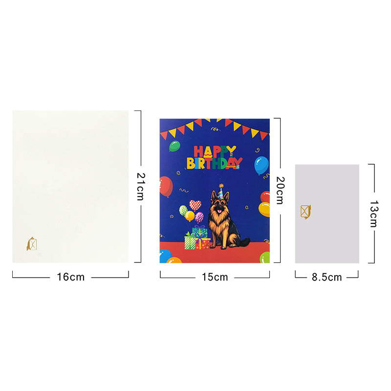 Paws & Presents 3D German Shepherd Pop Up Birthday Card